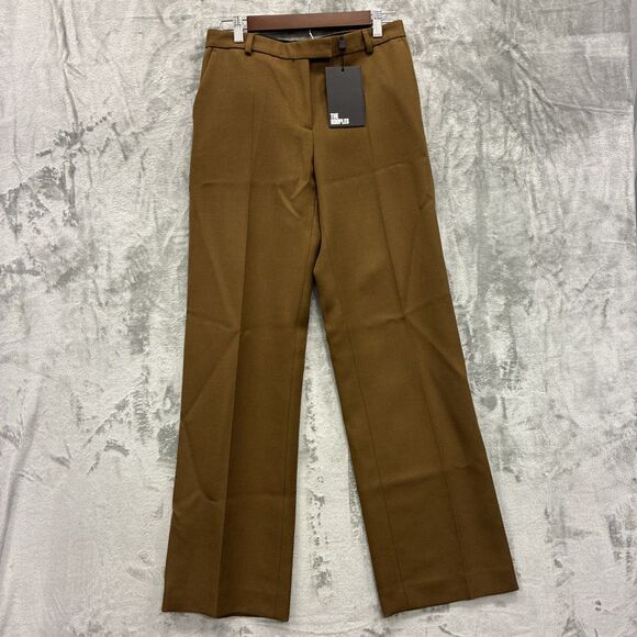 The Kooples Wooly Pique Brown Trouser Pants Pleated NWT 30x32 Wool Preppy - Picture 1 of 7